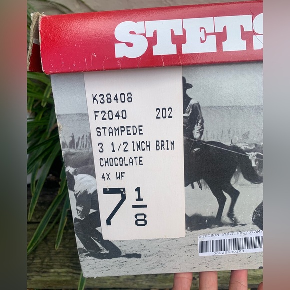 Stetson Stampede Cowperson Hat 7 1/8 in Chocolate - Picture 3 of 14